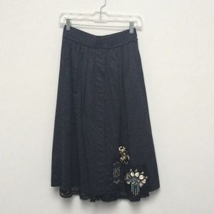 Dorothee Schumacher cotton midi skirt with appliqués